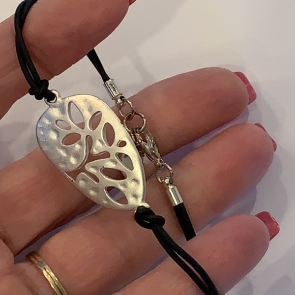 💐5/25 silver tree of life cord bracelet statement - Picture 4 of 8